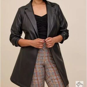 Torrid Faux Leather Tie Waist Jacket
